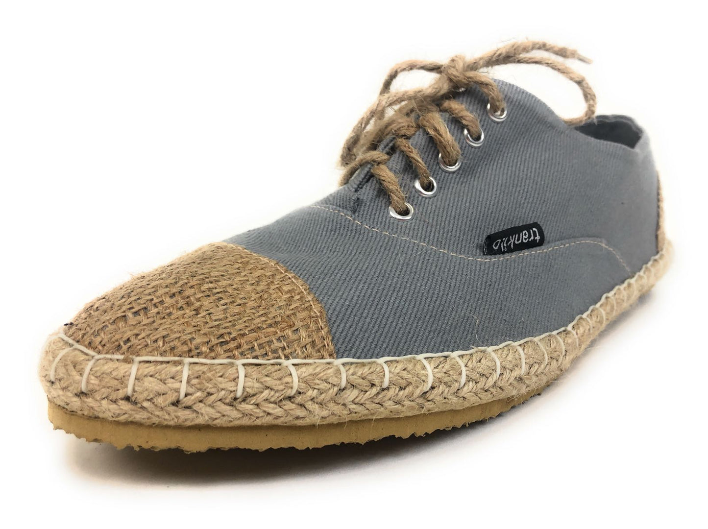 Zapatilla Esparto Cordones Gris