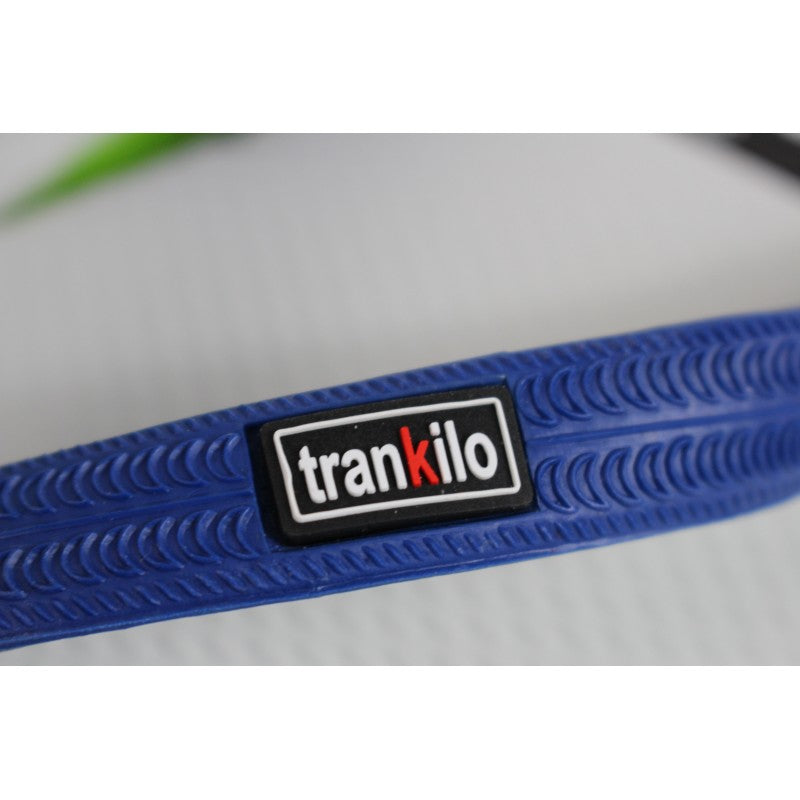 Chancla Trankilo de goma verde blanco y azul.