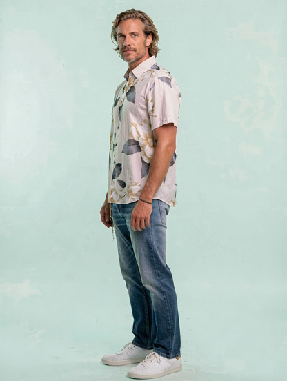 Camisa Cool Almendro TRANKILO | Camisa floral original de rayón
