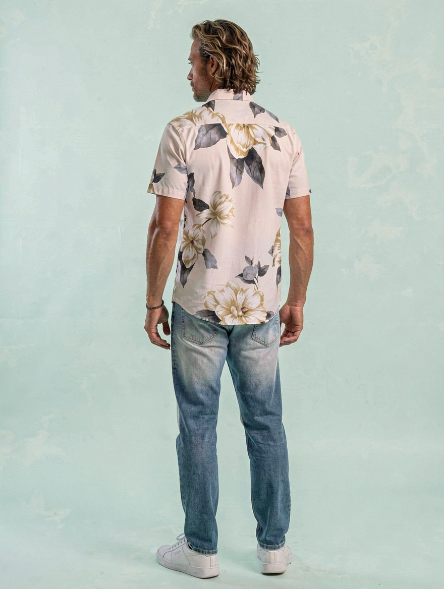 Camisa Cool Almendro TRANKILO | Camisa floral original de rayón