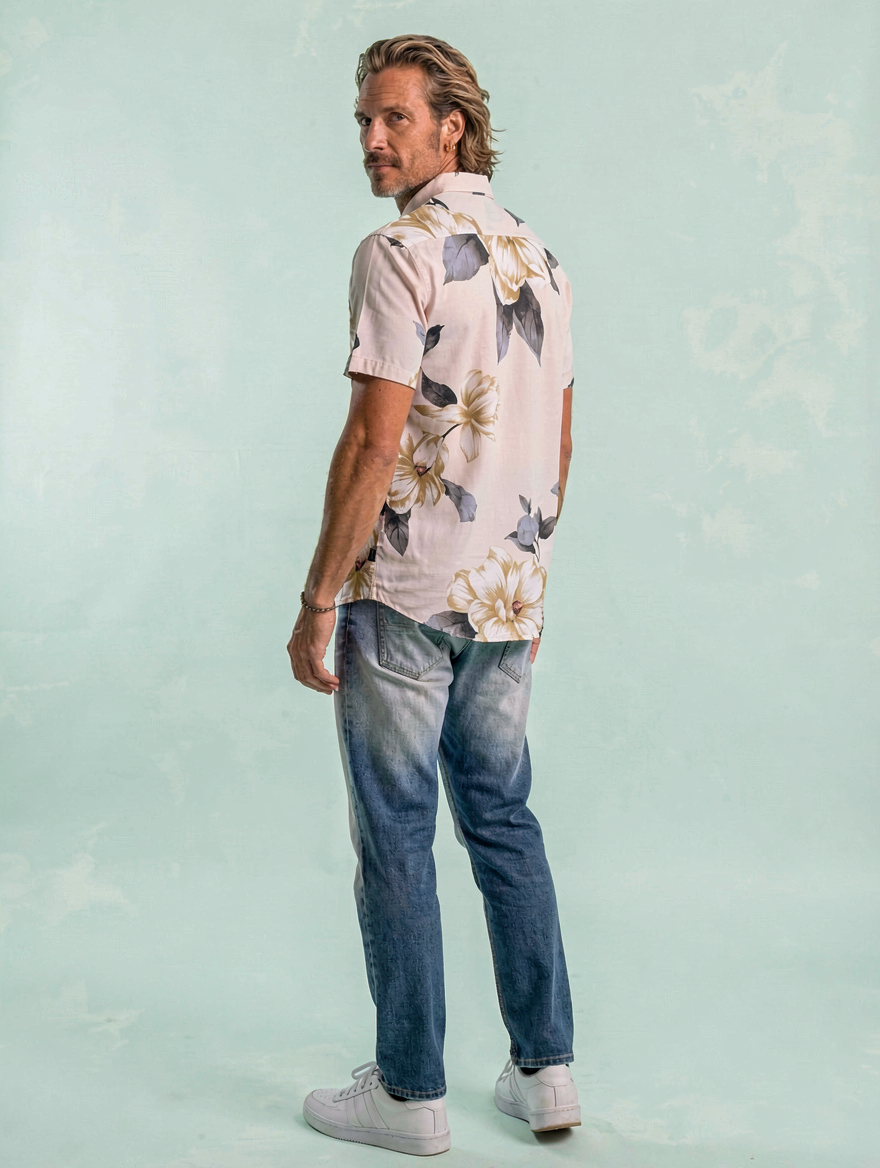 Camisa Cool Almendro TRANKILO | Camisa floral original de rayón