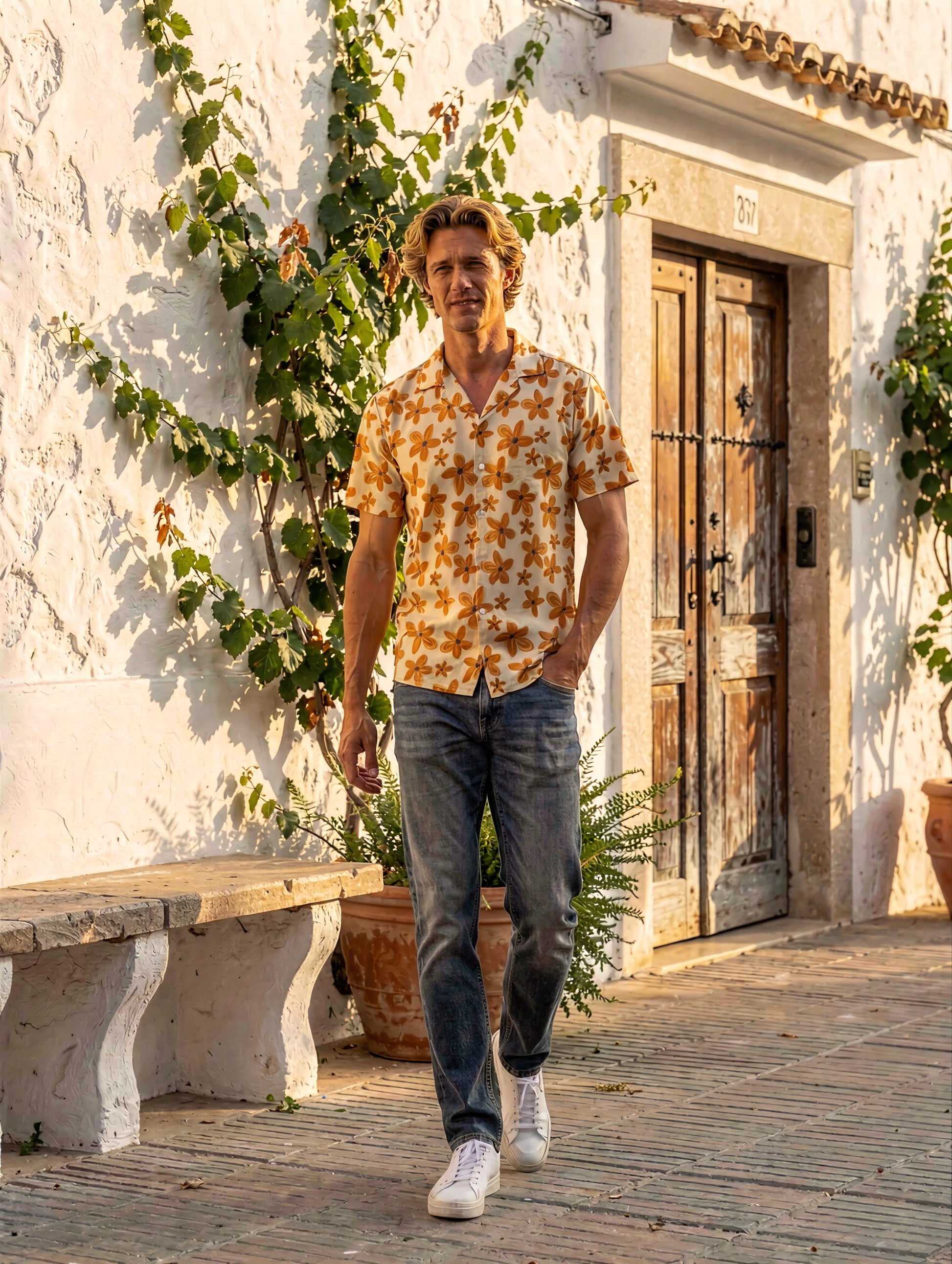 Camisa Funny Flor Balinesa TRANKILO | Camisa hawaiana original estampada