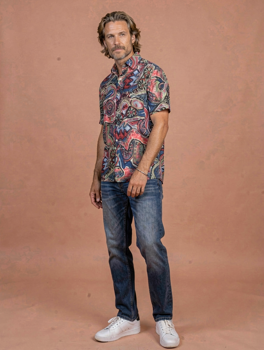Camisa Retro Arte TRANKILO | Camisa original estampada artística