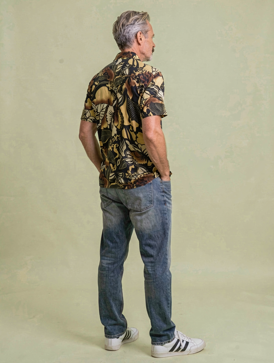 Camisa Retro Jungla TRANKILO | Camisa original estampada tropical