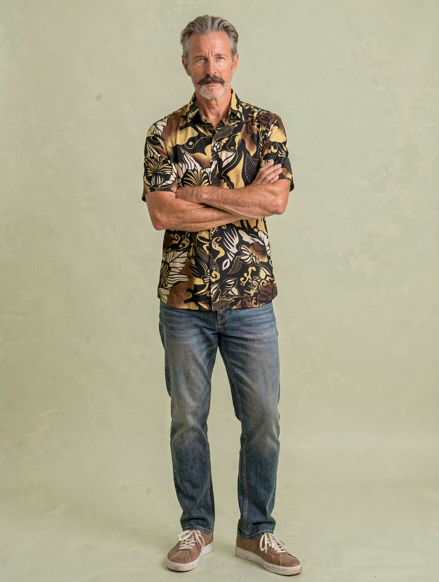 Camisa Retro Jungla TRANKILO | Camisa original estampada tropical