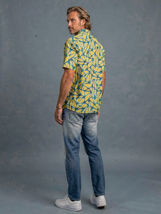 Camisa Retro Limones TRANKILO | Camisa original estampada cítrica