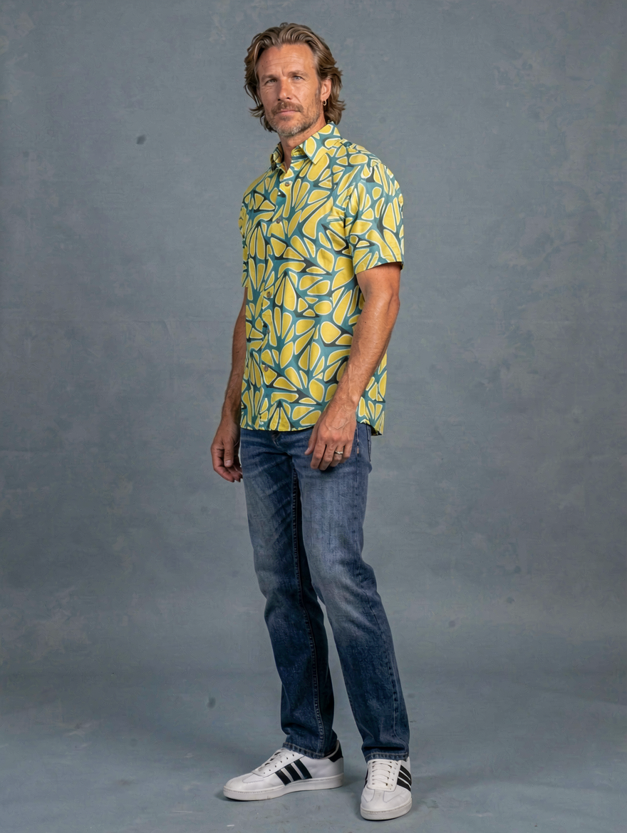 Camisa Retro Limones TRANKILO | Camisa original estampada cítrica