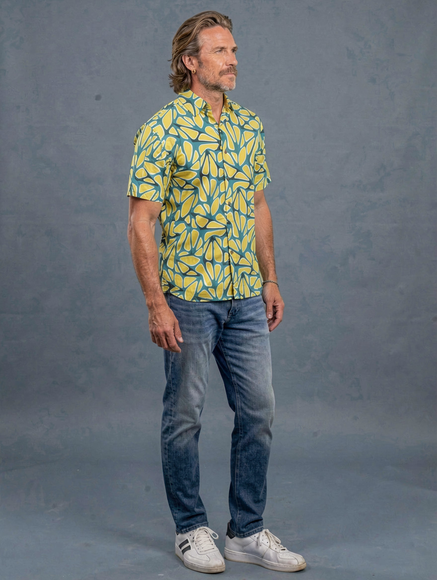 Camisa Retro Limones TRANKILO | Camisa original estampada cítrica