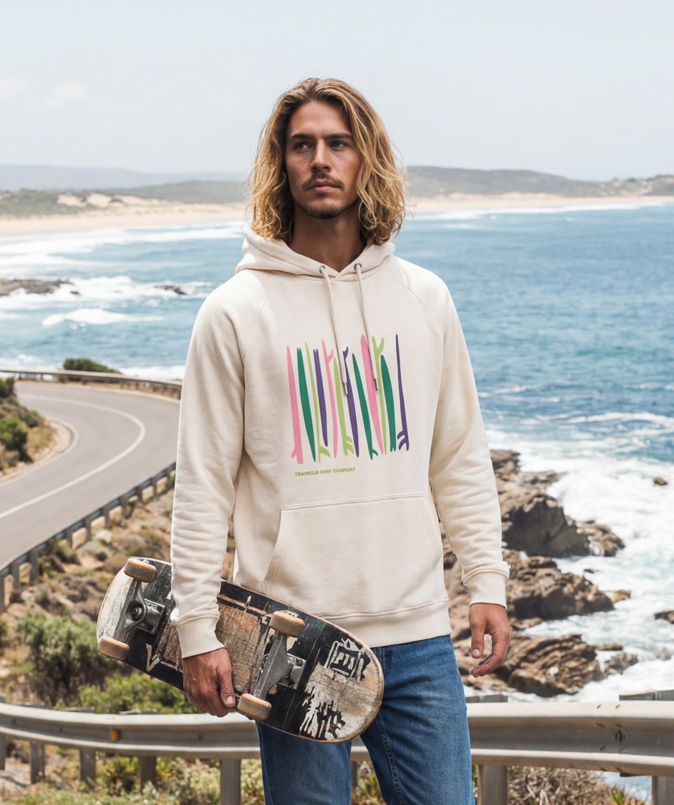 Sudadera Open Tablas blanca