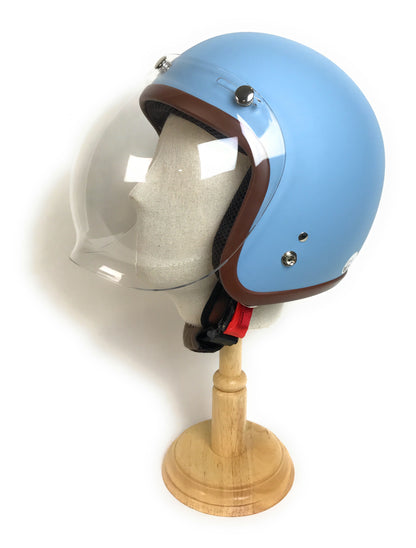 Casco de Moto o Coche retro color Azul Cielo