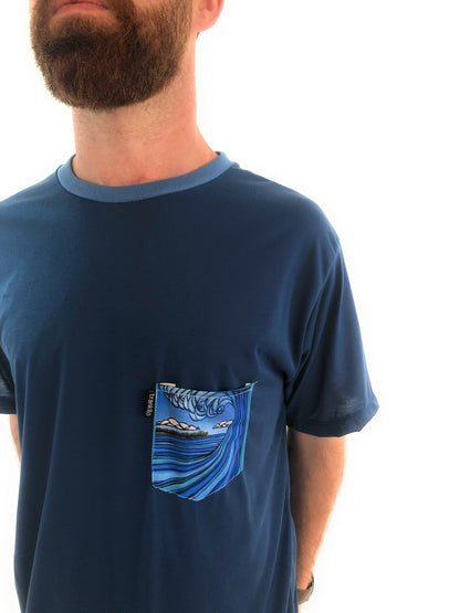 Camiseta Trankilo Pocket Surf Azul