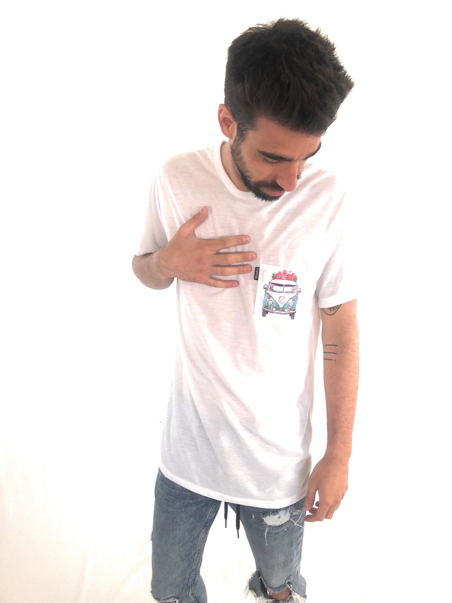 Camiseta Trankilo Pocket Surf White