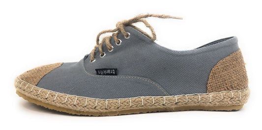 Zapatilla Esparto Cordones Gris