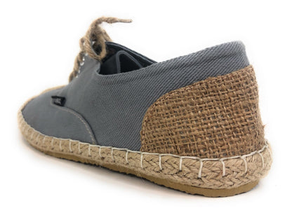 Zapatilla Esparto Cordones Gris